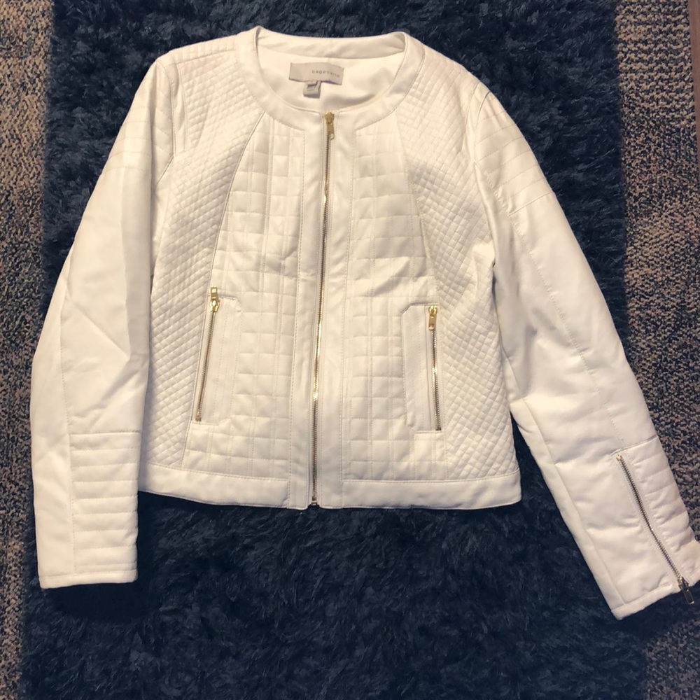 Bagatelle Quilted Leather Jacket with Gold Zippers